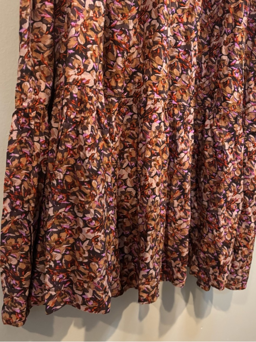 NATURAL LIFE Medium Brown Floral Tiered Maxi Dress - Picture 9 of 12